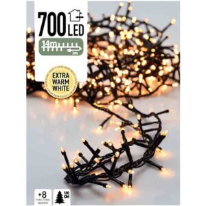Micro Cluster 700 LED's - 14 meter - extra warm wit - 8 functies + geheugen