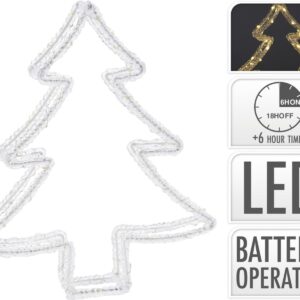Kerstverlichting Kerstboom - 80 led - 34 cm - Timer - op batterijen - buiten en binnen